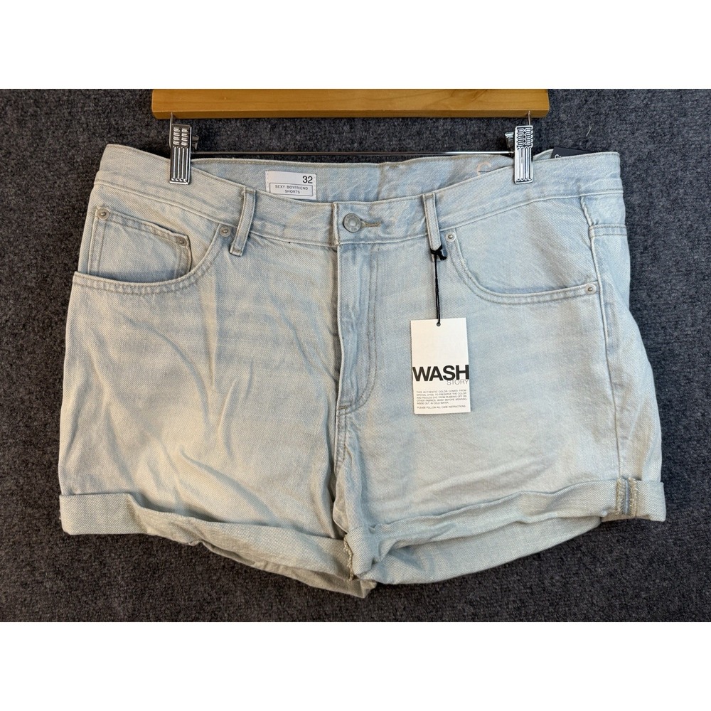 Gap 1969 Sexy Boyfriend Blue Denim Shorts Womens 32 Jean Low Rise Casual NWT